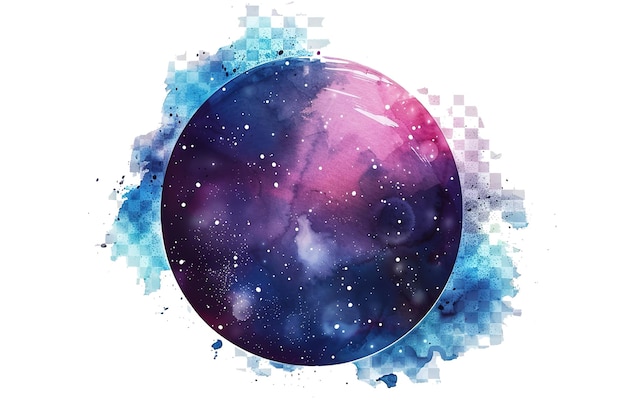 un planeta azul con un color rosa y azul en el centro