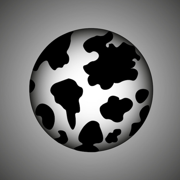 Planeta cósmico espacio universo luna aislado blanco y negro icono de esfera de dibujos animados
