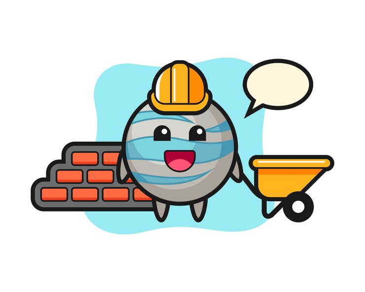 Vector planeta de dibujos animados como constructor