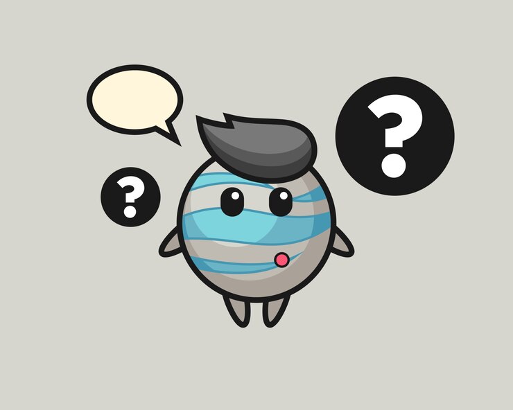 Vector planeta de dibujos animados con el signo de interrogación