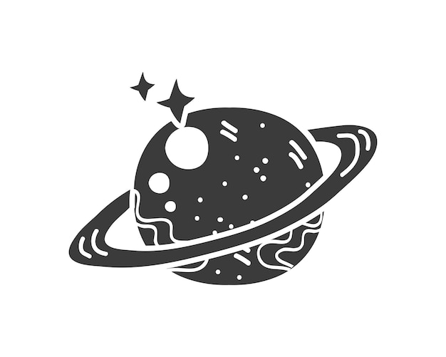 planeta esotérico icono incoloro aislado