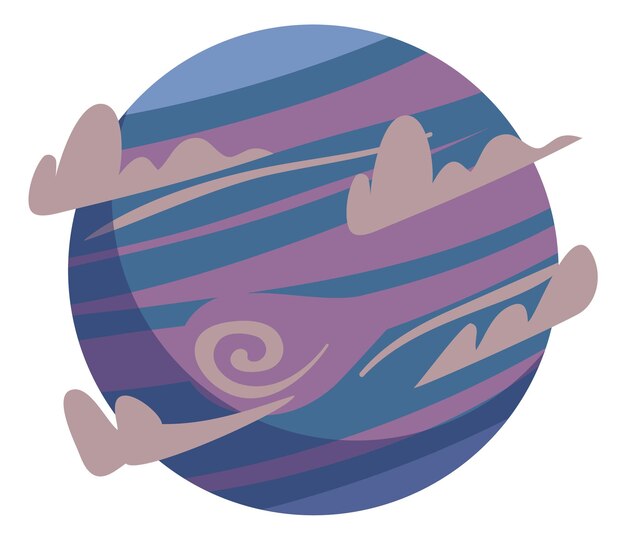 El planeta espacial con nubes el icono de Júpiter el símbolo del sistema solar.