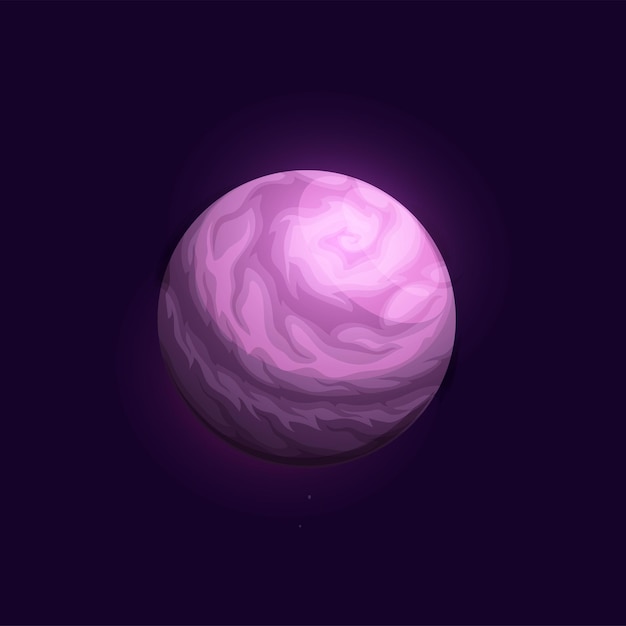 Planeta espacial púrpura con icono de interfaz de usuario de juego de nebulosa