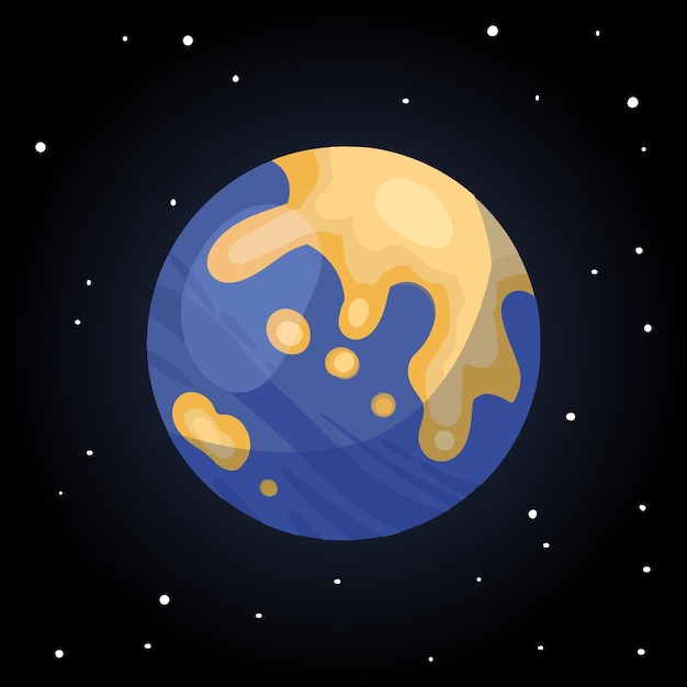 Planeta estilizado Mercurio imagen vectorial de dibujos animados aislada Imagen del logotipo astronómico Icono de glifo de medios