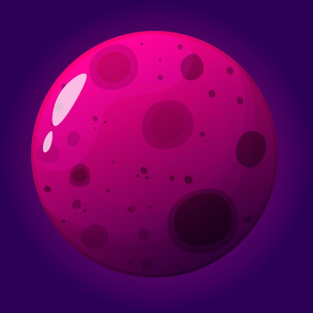 Planeta de fantasía en estilo de dibujos animados Ilustración vectorial de mundos alienígenas icono del juego en el espacio profundo