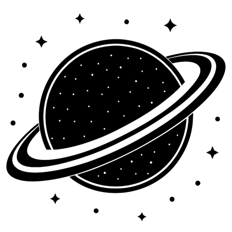 Vector un planeta negro con estrellas y estrellas en él