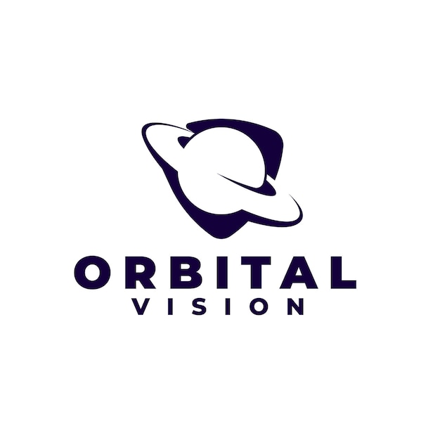 planeta orbital con concepto de logotipo de anillo. ilustración vectorial