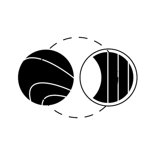 planeta oscuro y luna media vector espacio y iconos de astronomía conjunto logotipo en blanco y negro