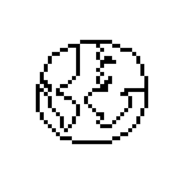 El planeta redondo de la tierra pixel art