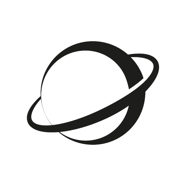Planeta Saturno con sistema de anillo planetario icono vectorial plano para aplicaciones y sitios web de astronomía Ilustración vectorial Imagen de stock