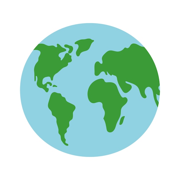 El planeta Tierra aislado en blanco
