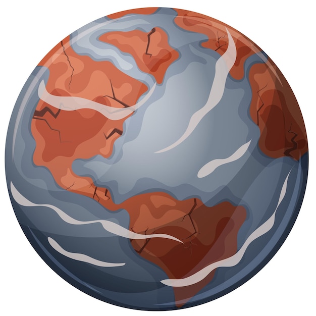 El planeta Tierra está destruido y contaminado Salva nuestro planeta Planeta para el Día de la Tierra
