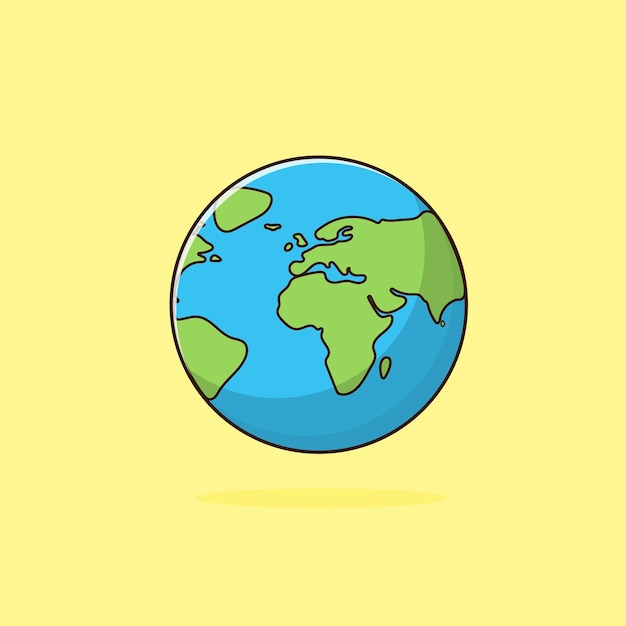 Vector planeta tierra con ilustración vectorial plana