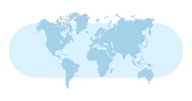 Planeta tierra y mapa del mundo ilustración vectorial plana