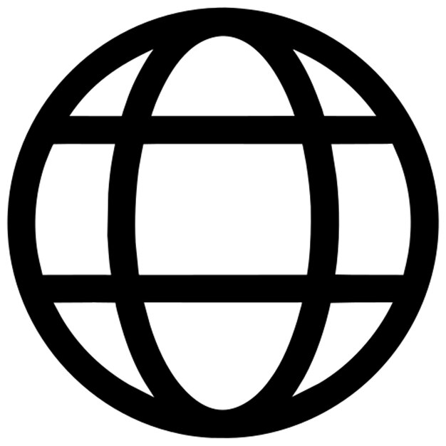 un planeta tierra minimalista hacerlo en icono blanco y negro