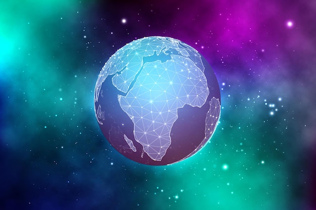 Planeta tierra de vector sobre fondo abstracto brillante