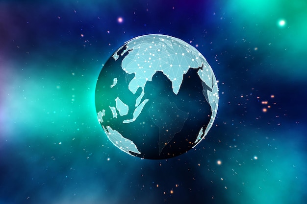 Planeta tierra vectorial en abstracto brillante