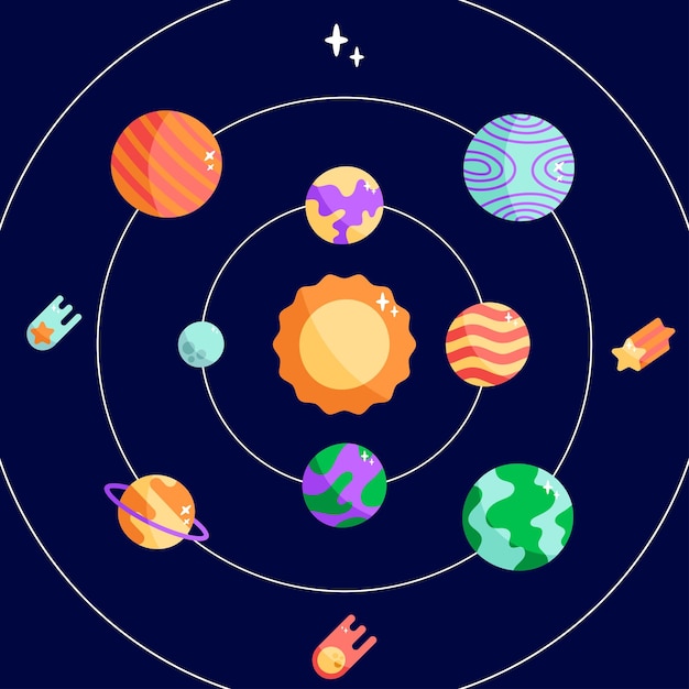 Vector planetas del espacio