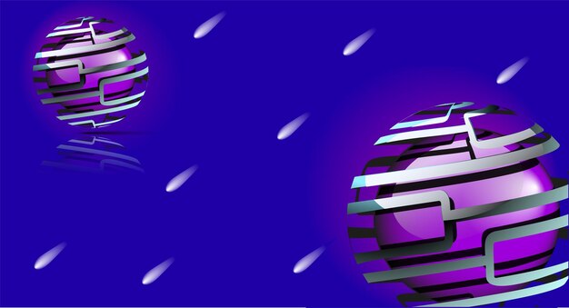 planetas y meteoros en el ilustrador de adobe
