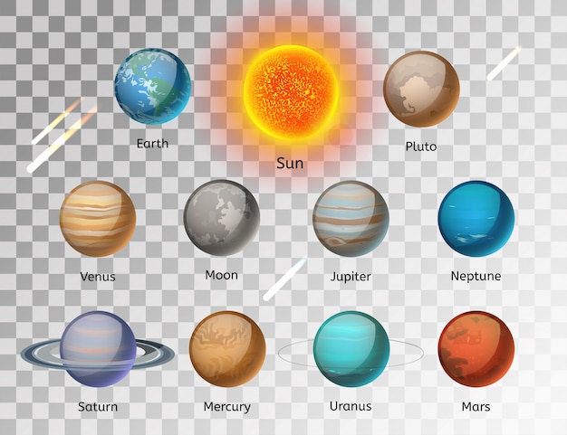 Planetas vector colorido conjunto