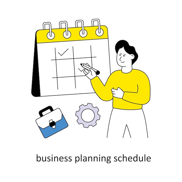 planificación de negocios calendario estilo de diseño vector ilustraciones de stock