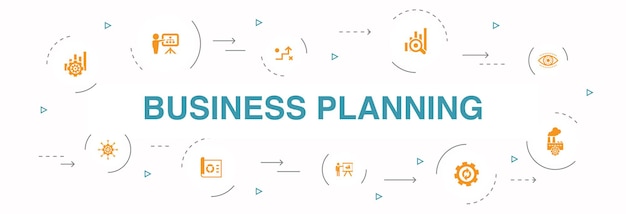 Planificación de negocios Infografía diseño de círculo de 10 pasos. gestión, proyecto, investigación, estrategia iconos simples