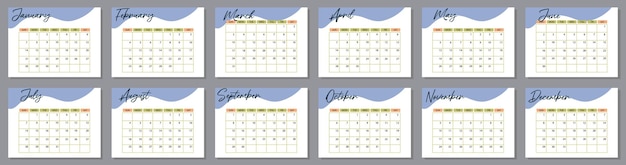 Planificador de calendario para el año 2024