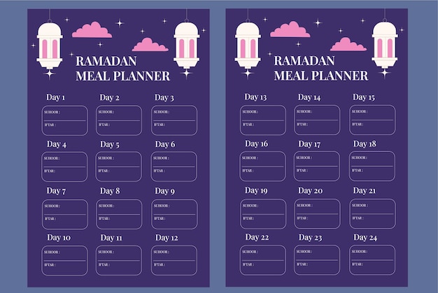 Planificador de comidas de Ramadán