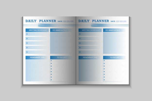 Planificador diario con una plantilla de diseño de interiores.