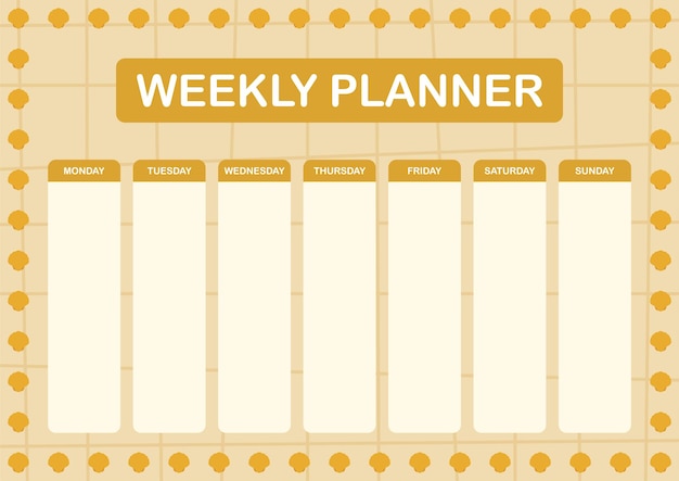 Planificador diario y semanal con seashell