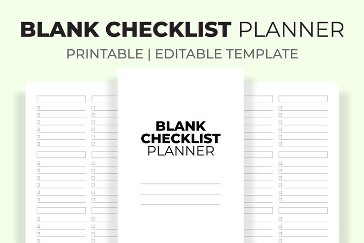 Vector planificador de lista de verificación en blanco