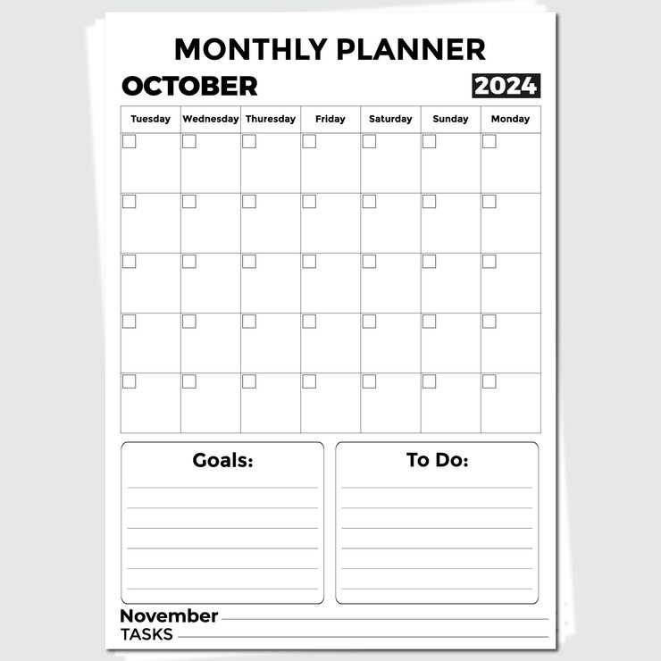 Planificador mensual de octubre