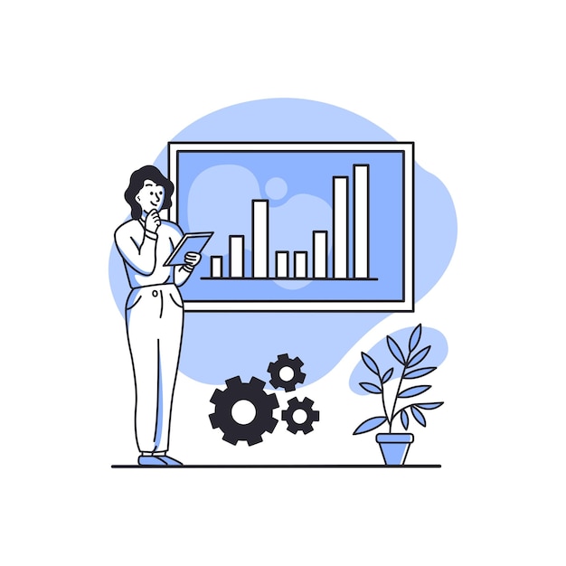 Planificador de proyectos de negocios Diseño plano