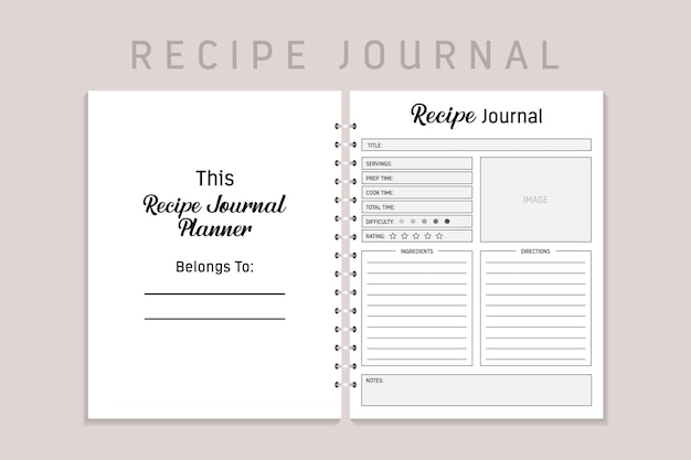 Planificador de recetas de comida KDP Interior