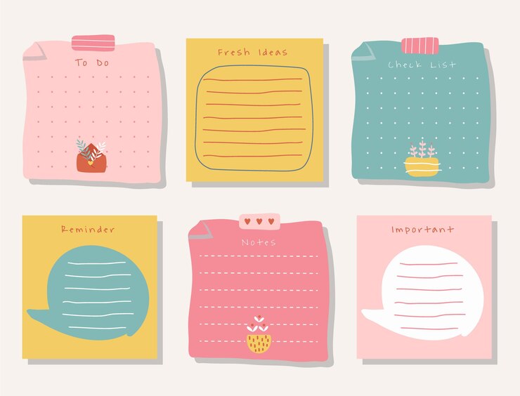 Planificador semanal con lindo gráfico de tema pastel de ilustración para llevar un diario, una pegatina, una nota y un álbum de recortes.