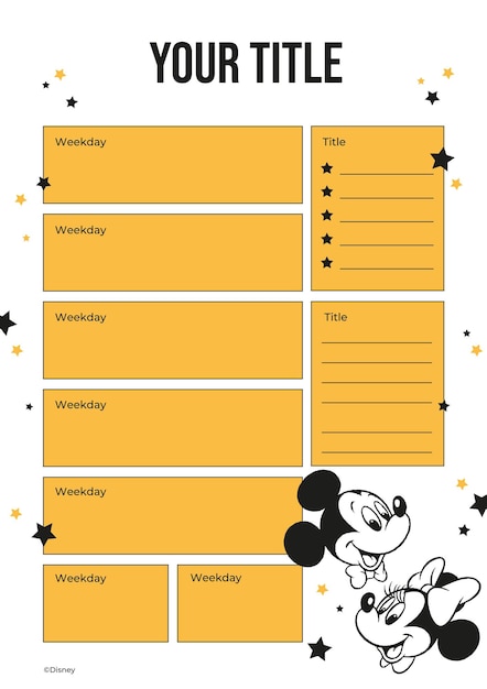 Planificador semanal de Mickey Mouse y sus amigos