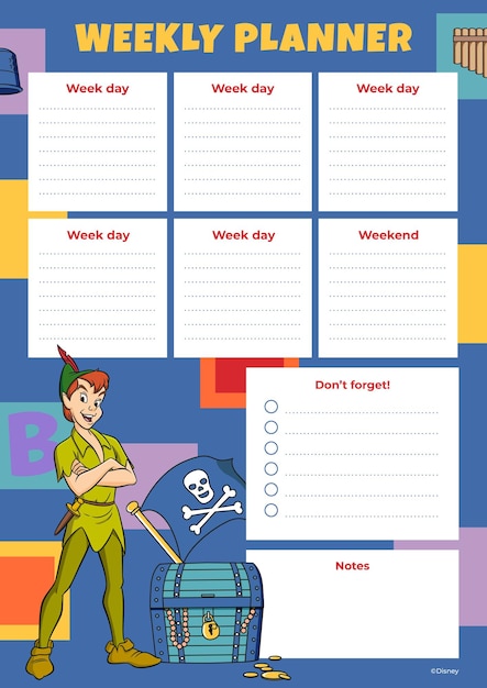 Planificador semanal de Peter Pan