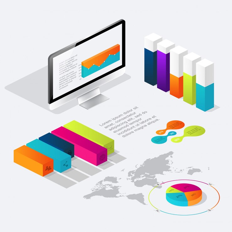 Vector plano 3d infografía isométrica para sus presentaciones de negocios.