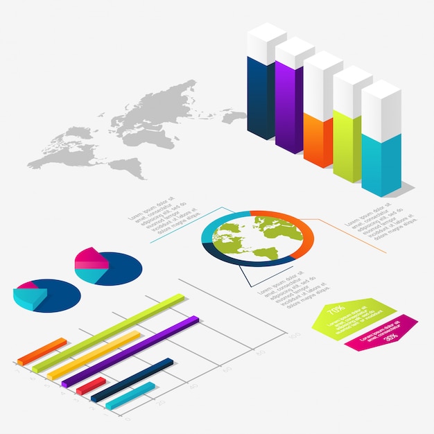 Vector plano 3d infografía isométrica para sus presentaciones de negocios.