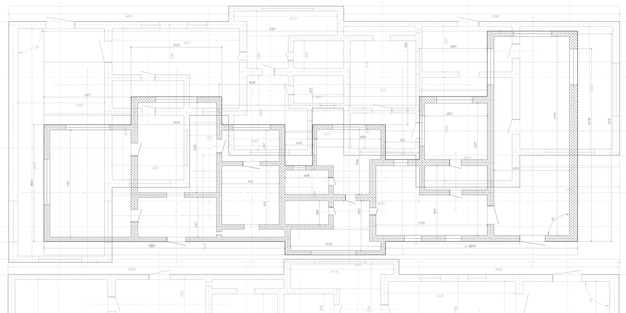 Vector plano arquitectónico de la casa diseño de ingeniería proyecto arquitectónico
