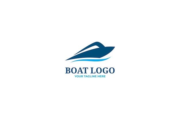 Plano azul forma jet boat logotipo diseño vector gráfico símbolo icono ilustración idea creativa