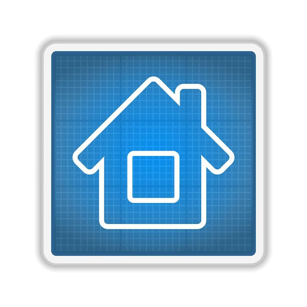 Plano, casa, icono, vector, eps10, ilustración