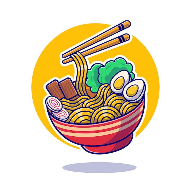 Plano de comida japonesa de fideos ramen.