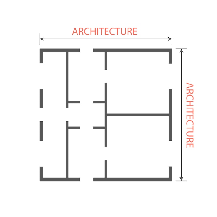 Vector plano de construcción arquitectónica proyecto de plano de casa de ingeniería