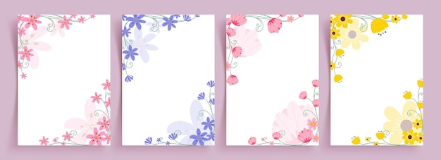 Plano de dibujo de flores de primavera para la invitación de boda