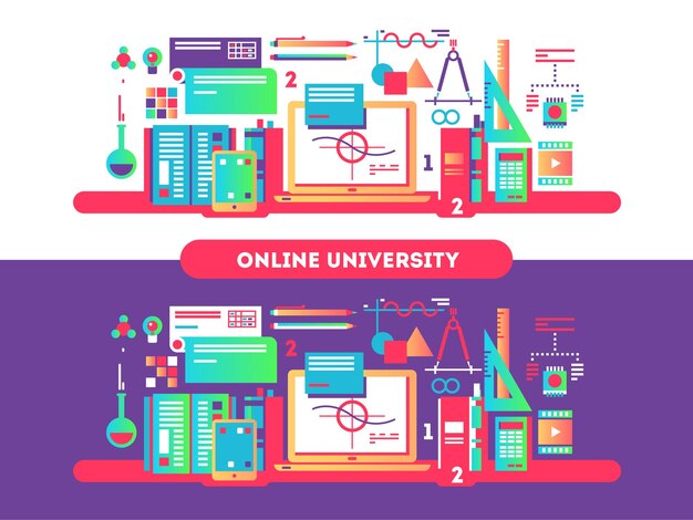 Plano de diseño universitario en línea.