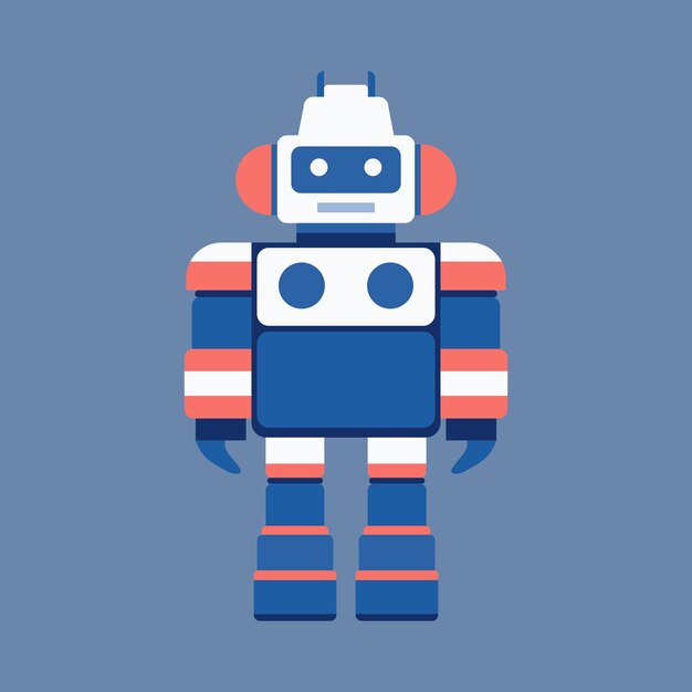 Plano lindo robot vector personaje icono mascota vector arte niños ilustración