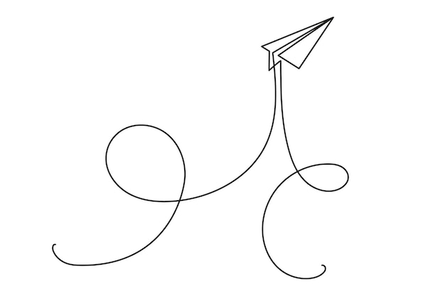 Plano de papel continuo dibujo de una línea. concepto de ideas y mensajes comerciales. ilustración de vector de tendencia minimalista.