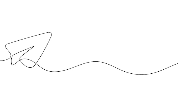 Un plano de papel dibujado en una línea Icono vectorial del plano Ilustración vectorial