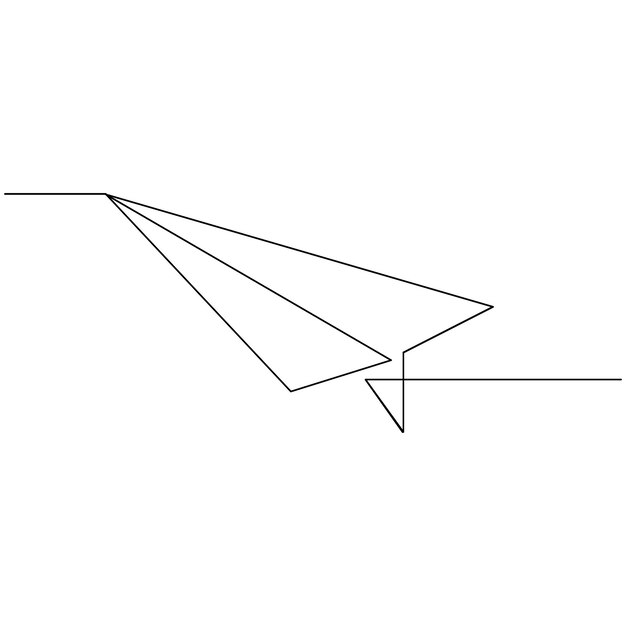 Plano de papel vectorial una línea de arte ilustración inicio y libertad diseño de trazo editable mínimo
